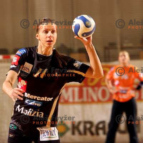 Rugile Kliukaite during women\'s EHF Championsleague game Krim Mercator-Dynamo Volgograd in Ljubljana, Slovenia. Krim Mercator won 41-34. Photo by Ales Fevzer