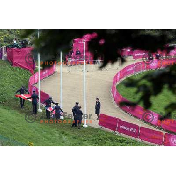 Practice session on Olympic MTB course at Hadleigh Farm near Southend on Sea,Essex during London 2012 Summer Olympic games on August 9, 2012 