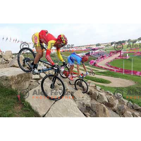 Practice session on Olympic MTB course at Hadleigh Farm near Southend on Sea,Essex during London 2012 Summer Olympic games on August 9, 2012 