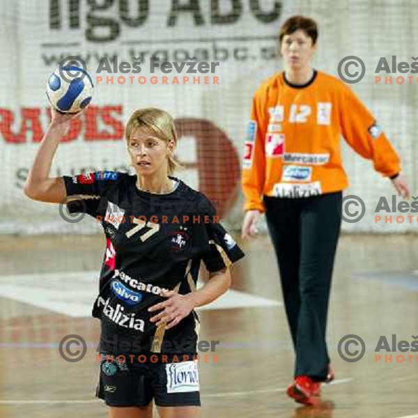 Gabriella Kindl during women\'s EHF Championsleague game Krim Mercator-Dynamo Volgograd in Ljubljana, Slovenia. Krim Mercator won 41-34. Photo by Ales Fevzer