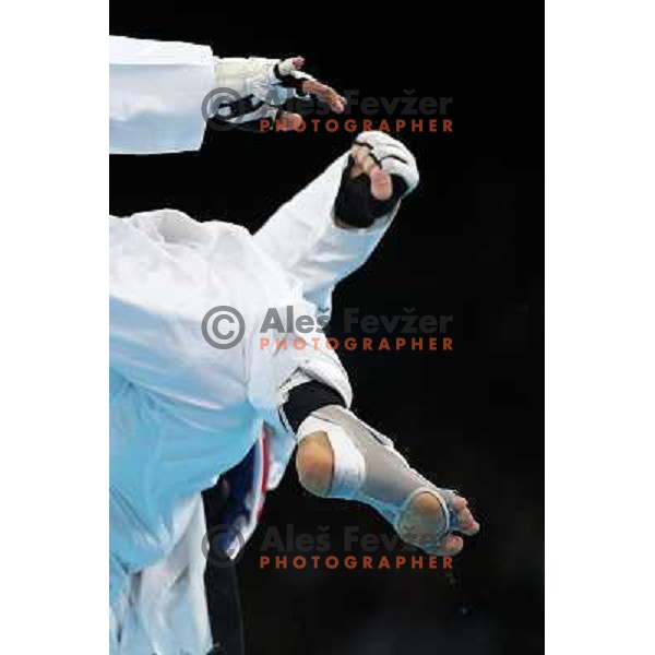  taekwondo tournament in ExCel during London 2012 Summer Olympic Games, Great Britain on August 10, 2012 