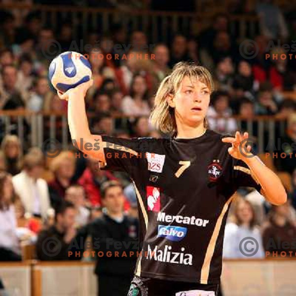 Marina Vergeljuk during women\'s EHF Championsleague game Krim Mercator-Dynamo Volgograd in Ljubljana, Slovenia. Krim Mercator won 41-34. Photo by Ales Fevzer