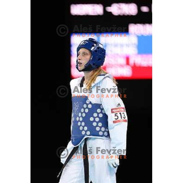 Franka Anic of Slovenia after she lost in bronze medal match of women\'s -67 kg taekwondo tournament in ExCel during London 2012 Summer Olympic Games, Great Britain on August 10, 2012 