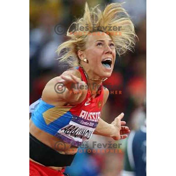 Maria Abakumova (RUS) competes in the final of women\'s javelin throw at Olympic stadium during London 2012 Summer Olympic games, GB on August 9, 2012 