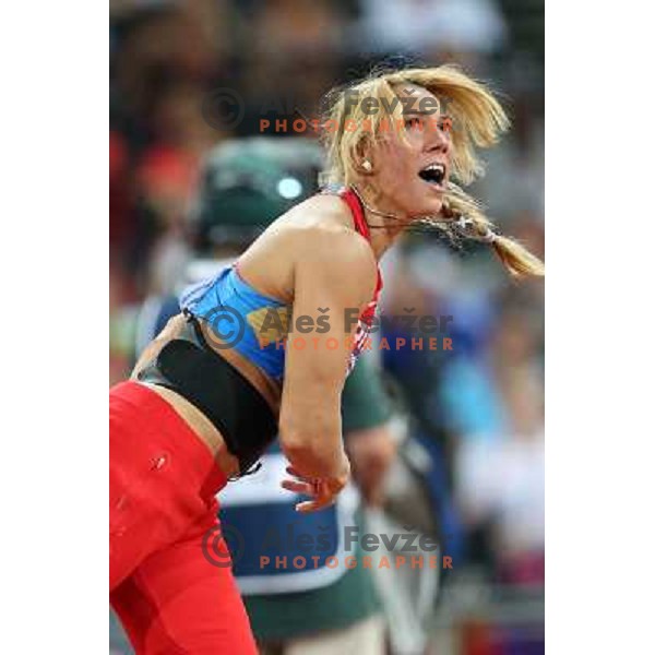 Maria Abakumova (RUS) competes in the final of women\'s javelin throw at Olympic stadium during London 2012 Summer Olympic games, GB on August 9, 2012 