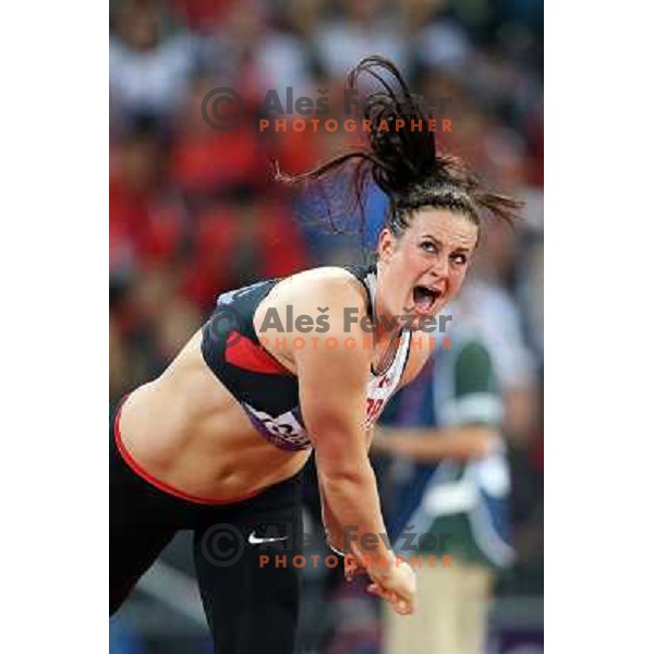 Elisabeth Gleadale (CAN) competes in the final of women\'s javelin throw at Olympic stadium during London 2012 Summer Olympic games, GB on August 9, 2012 