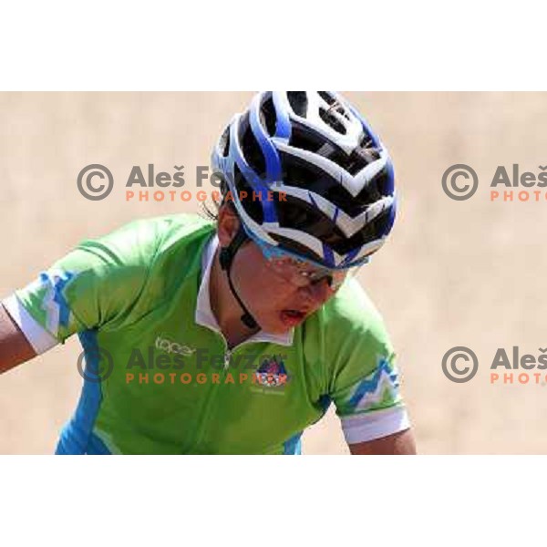 Tanja Zakelj of Slovenia in action during women\'s cross country race at Hadleigh farm near Southend-on-Sea during London 2012 Summer Olympic Games, Great Britain on August 11, 2012 