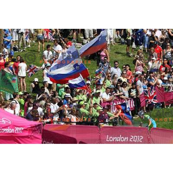 Tanja Zakelj of Slovenia in action during women\'s cross country race at Hadleigh farm near Southend-on-Sea during London 2012 Summer Olympic Games, Great Britain on August 11, 2012 