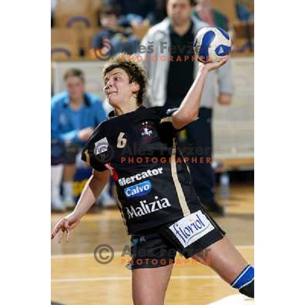 Olena Jacenko during women\'s EHF Championsleague game Krim Mercator-Dynamo Volgograd in Ljubljana, Slovenia. Krim Mercator won 41-34. Photo by Ales Fevzer