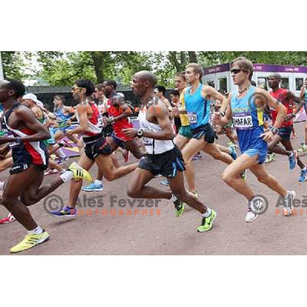 Men\'s marathon on the streets of London during 2012 Summer Olympic Games, Great Britain on August 12, 2012 