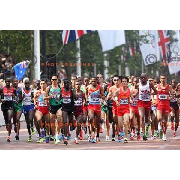 Men\'s marathon on the streets of London during 2012 Summer Olympic Games, Great Britain on August 12, 2012 