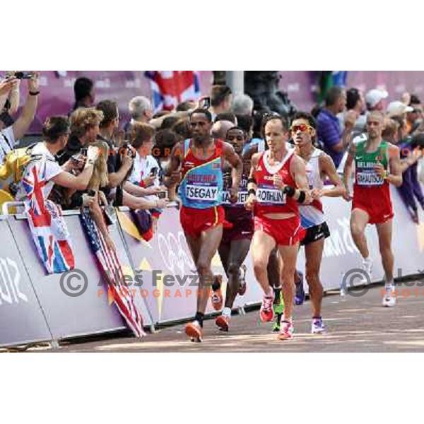Men\'s marathon on the streets of London during 2012 Summer Olympic Games, Great Britain on August 12, 2012 