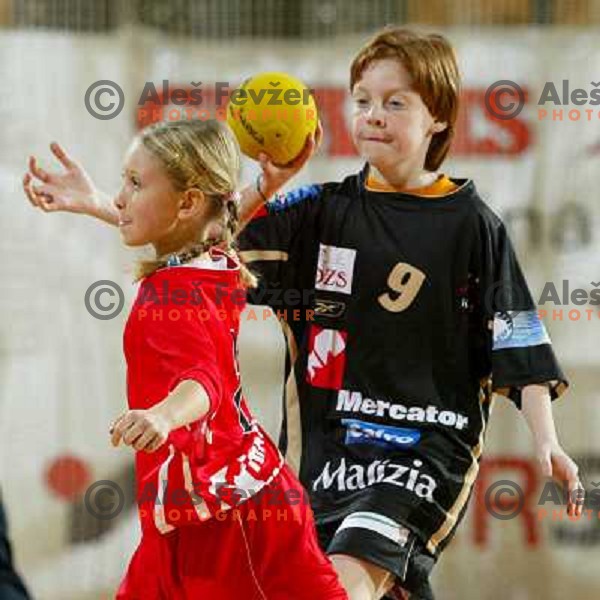  Krim Mercator juniors during women\'s EHF Championsleague game Krim Mercator-Dynamo Volgograd in Ljubljana, Slovenia. Krim Mercator won 41-34. Photo by Ales Fevzer