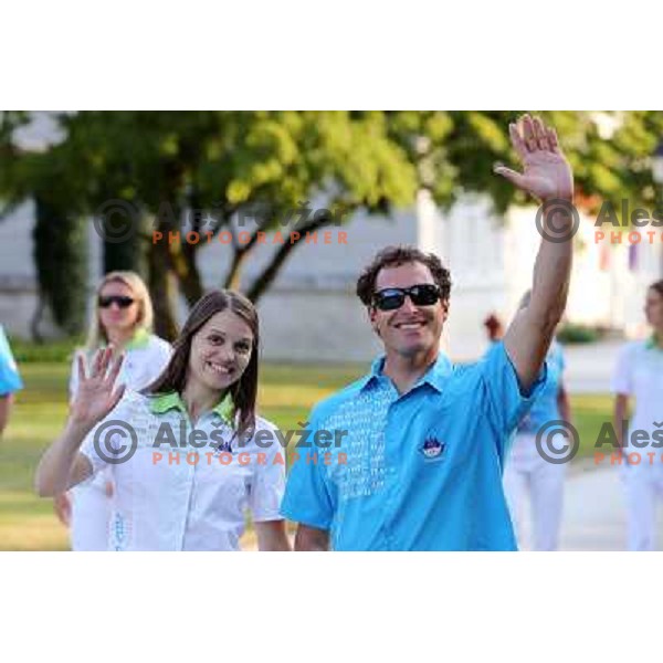 Reception for Slovenia Olympic team from London 2012 Olympic games held by President of the Republic of Slovenia at Brdi pro Kranju on August 14, 2012 