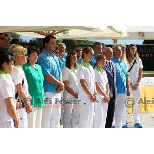Reception for Slovenia Olympic team from London 2012 Olympic games held by President of the Republic of Slovenia at Brdi pro Kranju on August 14, 2012 