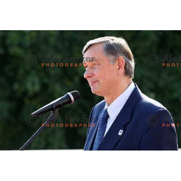 Dr. Danilo Turk, president of Slovenia meets memebers of Slovenia Olympic team from London 2012 Olympic games at Brdi pro Kranju on August 14, 2012 