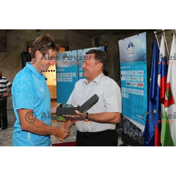 Iztok Cop, Zoran Jankovic at Reception for Slovenia Olympic team from London 2012 Olympic games held by Mayor of Ljubljana at Town Hall, Ljubljana on August 14, 2012 