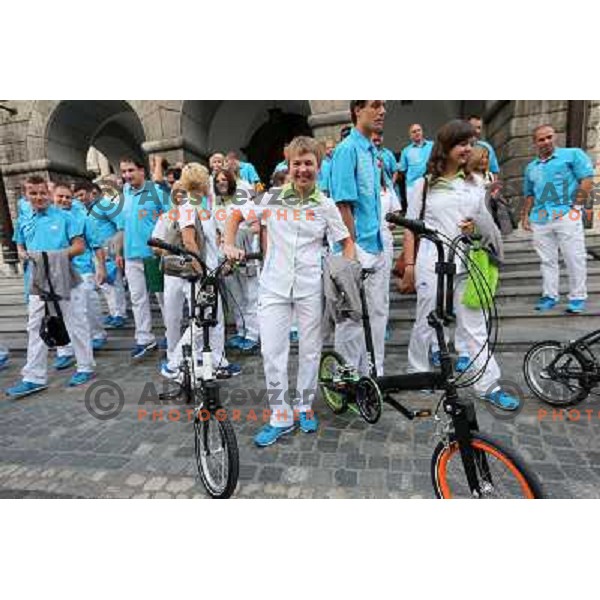 Tanja Zakelj during Reception for Slovenia Olympic team from London 2012 Olympic games at Congress Square in Ljubljana on August 14, 2012 