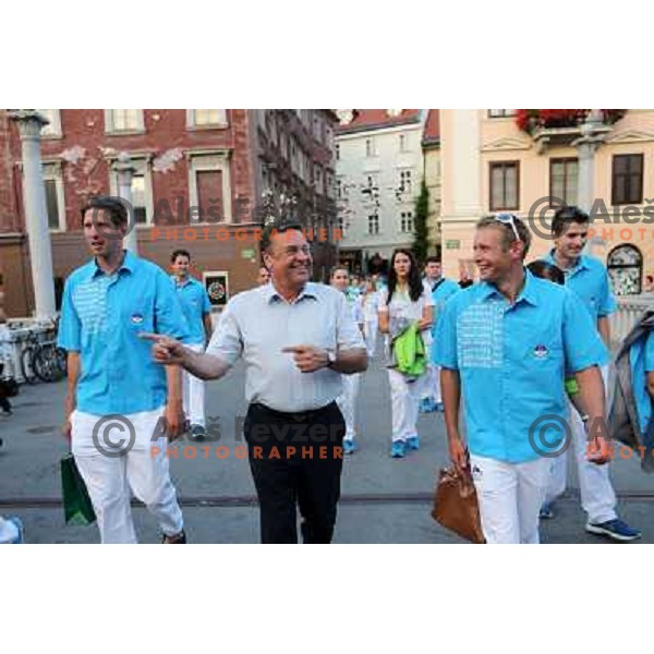 Reception for Slovenia Olympic team from London 2012 Olympic games at Congress Square in Ljubljana on August 14, 2012 