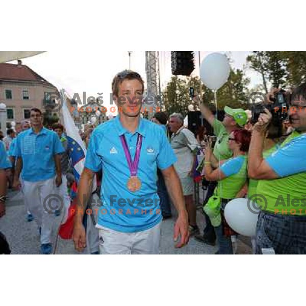 Iztok Cop during Reception for Slovenia Olympic team from London 2012 Olympic games at Congress Square in Ljubljana on August 14, 2012 
