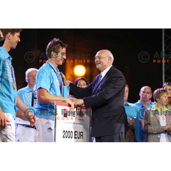 Iztok Cop during Reception for Slovenia Olympic team from London 2012 Olympic games at Congress Square in Ljubljana on August 14, 2012 