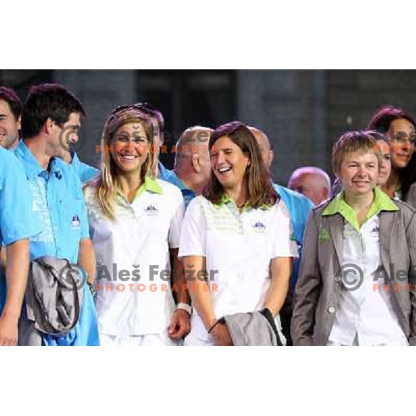 Tanja Zakelj during Reception for Slovenia Olympic team from London 2012 Olympic games at Congress Square in Ljubljana on August 14, 2012 