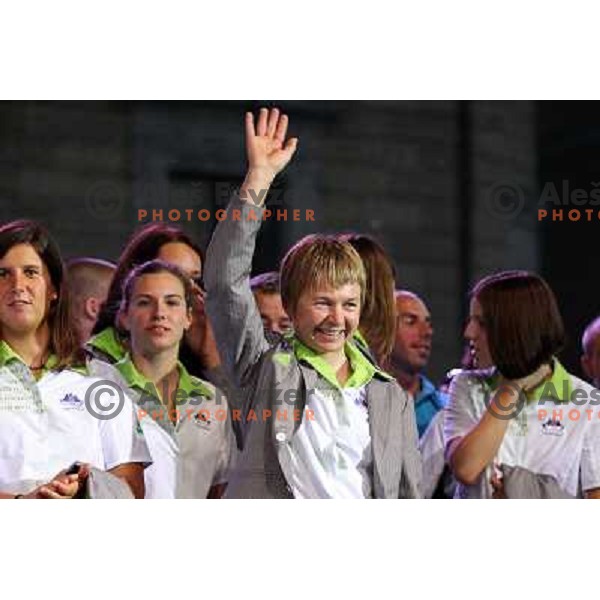 Tanja Zakelj during Reception for Slovenia Olympic team from London 2012 Olympic games at Congress Square in Ljubljana on August 14, 2012 