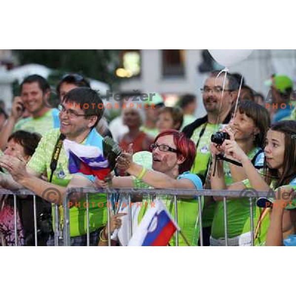 Reception for Slovenia Olympic team from London 2012 Olympic games at Congress Square in Ljubljana on August 14, 2012 