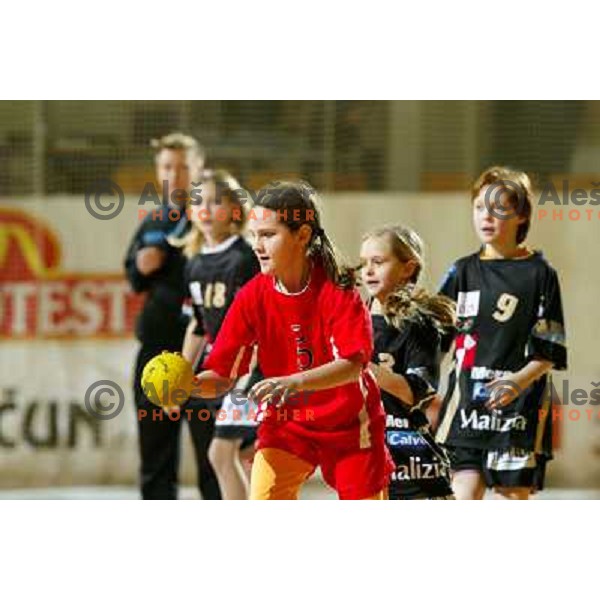  Krim Mercator Juniors during women\'s EHF Championsleague game Krim Mercator-Dynamo Volgograd in Ljubljana, Slovenia. Krim Mercator won 41-34. Photo by Ales Fevzer