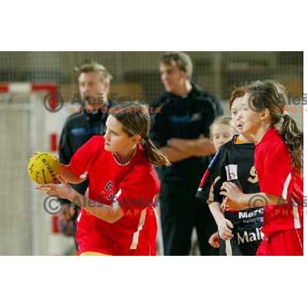  Krim Meercator juniors during women\'s EHF Championsleague game Krim Mercator-Dynamo Volgograd in Ljubljana, Slovenia. Krim Mercator won 41-34. Photo by Ales Fevzer