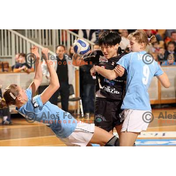 Ljudmila Bodnieva during women\'s EHF Championsleague game Krim Mercator-Dynamo Volgograd in Ljubljana, Slovenia. Krim Mercator won 41-34. Photo by Ales Fevzer