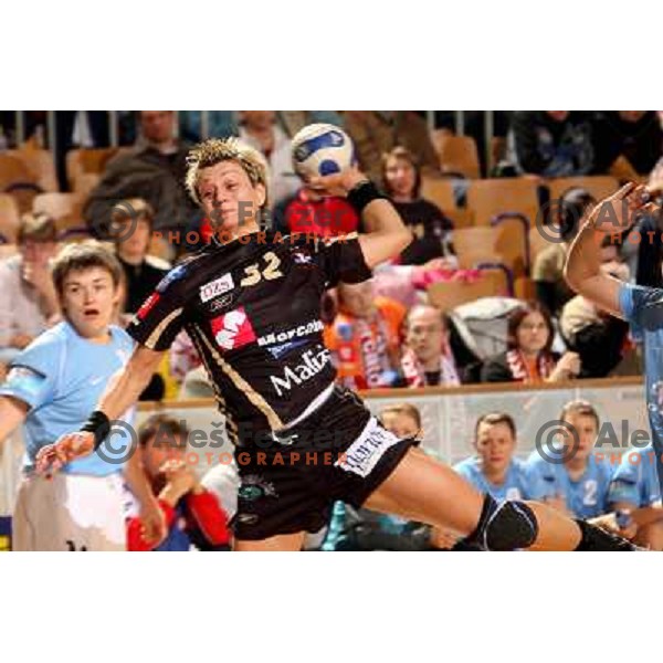 Anja Freser during women\'s EHF Championsleague game Krim Mercator-Dynamo Volgograd in Ljubljana, Slovenia. Krim Mercator won 41-34. Photo by Ales Fevzer