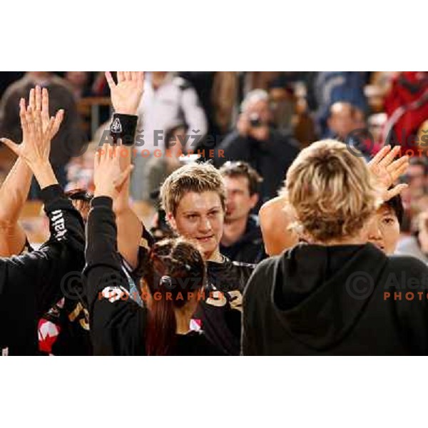 Anja Freser after women\'s EHF Championsleague game Krim Mercator-Dynamo Volgograd in Ljubljana, Slovenia. Krim Mercator won 41-34. Photo by Ales Fevzer