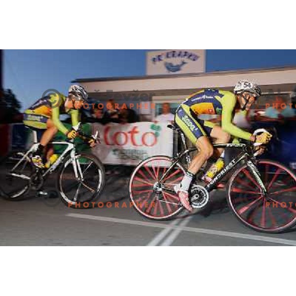 Matej Mohoric of Sava Kranj in action during men\'s Elite race at Medvode Criterium on August 28, 2012 