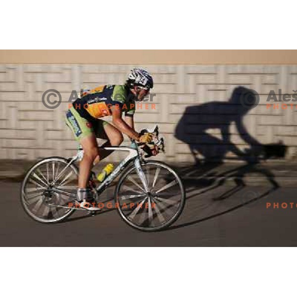Mark Dzamastagic of Sava Kranj in action during men\'s Elite race at Medvode Criterium on August 28, 2012 