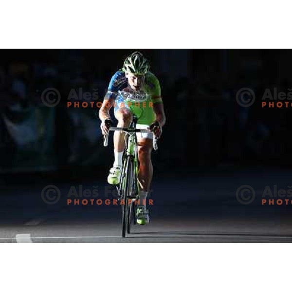 Kristijan Koren of Liquigas in action during men\'s Elite race at Medvode Criterium on August 28, 2012. He won 24 km long criterium on points. 