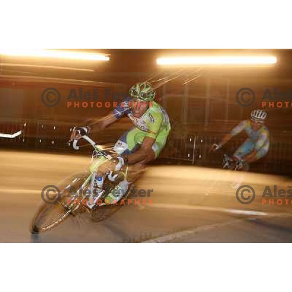 Kristijan Koren of Liquigas in action during men\'s Elite race at Medvode Criterium on August 28, 2012. He won 24 km long criterium on points. 