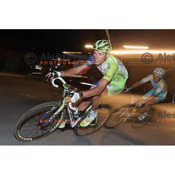 Kristijan Koren of Liquigas in action during men\'s Elite race at Medvode Criterium on August 28, 2012. He won 24 km long criterium on points. 
