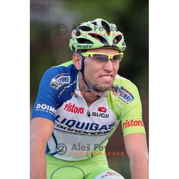 Kristijan Koren of Liquigas in action during men\'s Elite race at Medvode Criterium on August 28, 2012. He won 24 km long criterium on points. 