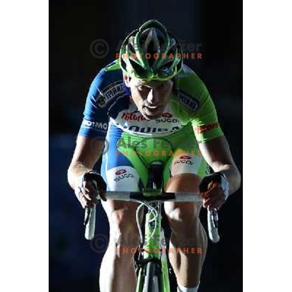 Kristijan Koren of Liquigas in action during men\'s Elite race at Medvode Criterium on August 28, 2012. He won 24 km long criterium on points. 