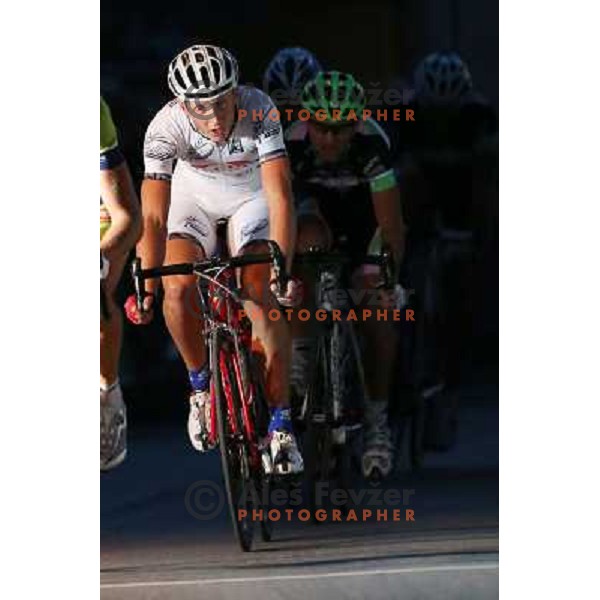 Marko Kump of Adria Mobil in action during men\'s Elite race at Medvode Criterium on August 28, 2012 