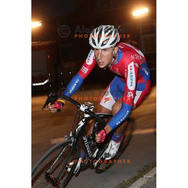 David Per of Adria Mobil in action during men\'s Elite race at Medvode Criterium on August 28, 2012 