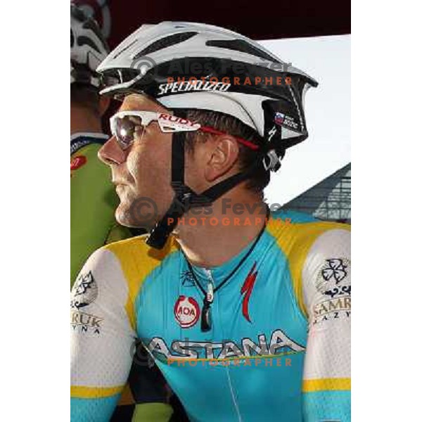 Borut Bozic of Astana in action during men\'s Elite race at Medvode Criterium on August 28, 2012 