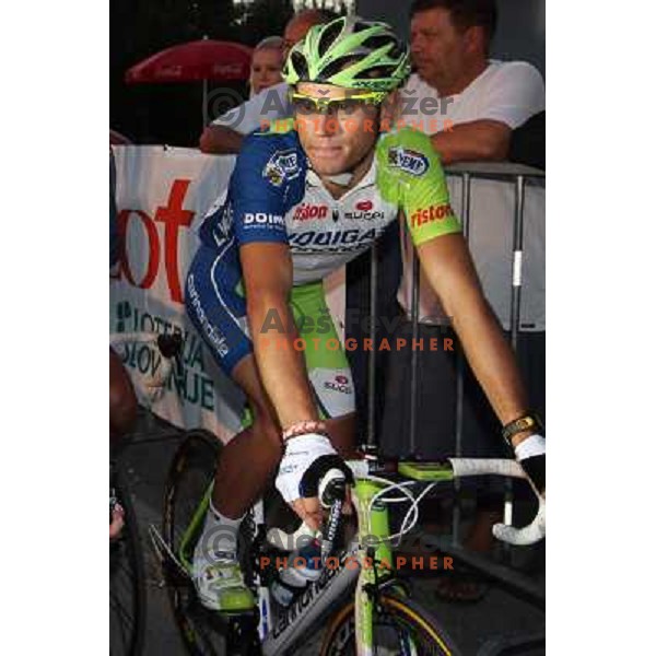 Kristijan Koren of Liquigas in action during men\'s Elite race at Medvode Criterium on August 28, 2012. He won 24 km long criterium on points. 