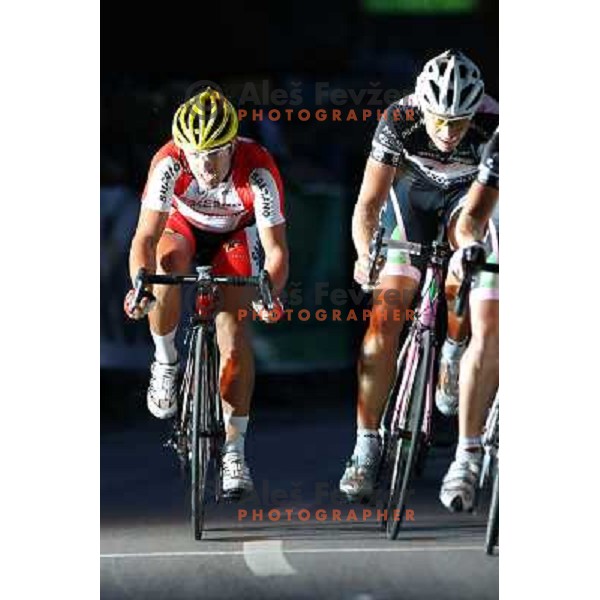 Andi Bajc of Salacano in action during men\'s Elite race at Medvode Criterium on August 28, 2012. 