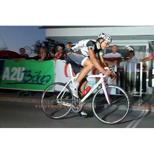 Andrej Rajsp of Radenska in action during men\'s Elite race at Medvode Criterium on August 28, 2012. 