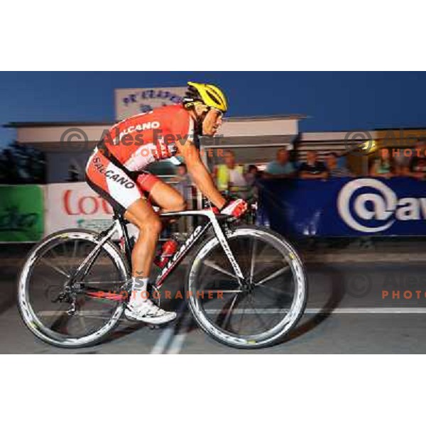 Andi Bajc of Salacano in action during men\'s Elite race at Medvode Criterium on August 28, 2012. 