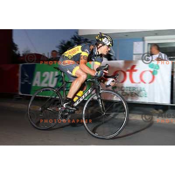 action during men\'s Elite race at Medvode Criterium on August 28, 2012. 