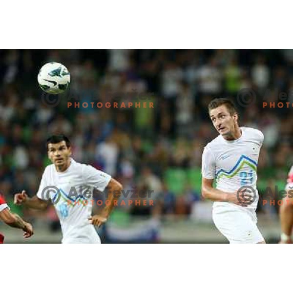 Armin Bacinovic of Slovenia in action during football match Slovenia-Switzerland for FIFA 2014 World Cup Brasil Qualifiers, played in Arena Stozice, Ljubljana, Slovenia on September 7, 2012 