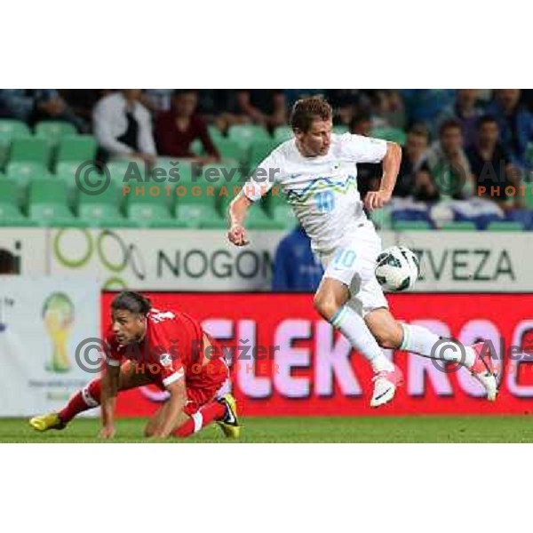 Valter Birsa of Slovenia in action during football match Slovenia-Switzerland for FIFA 2014 World Cup Brasil Qualifiers, played in Arena Stozice, Ljubljana, Slovenia on September 7, 2012 
